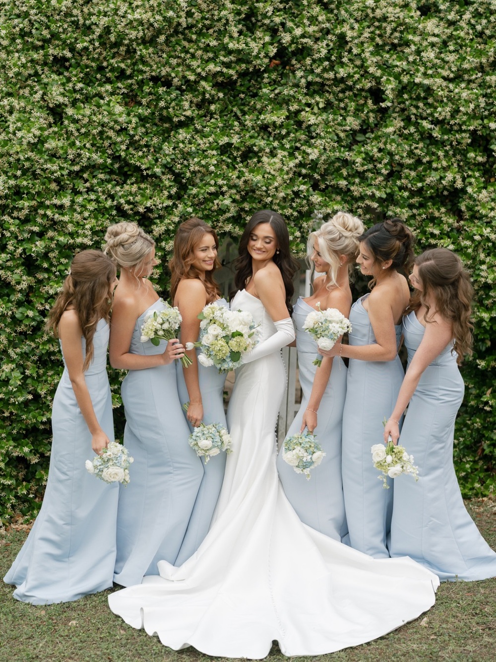 Classic Ice blue Amsale by Sonia Strapless Bridesmaid Gown - Picture 2 of 6